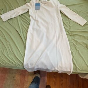 Chic Long Sleeve White Dress